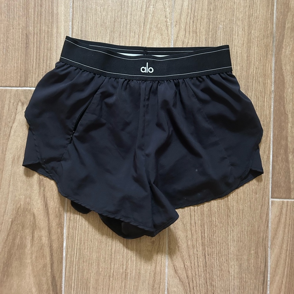 ALO Yoga Black Athletic Shorts Lightweight Breathable